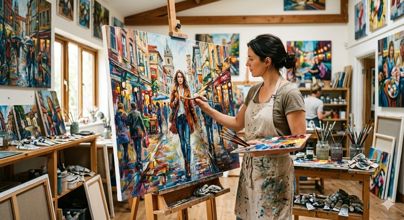 Valutazione d'arte professionale: Prof. Cav. Musetti Renato mentre esamina un quadro.